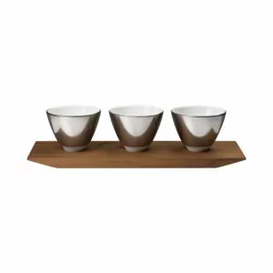 Triplet Espresso Cup Set With Wooden Tray丨茶杯與木托組丨521